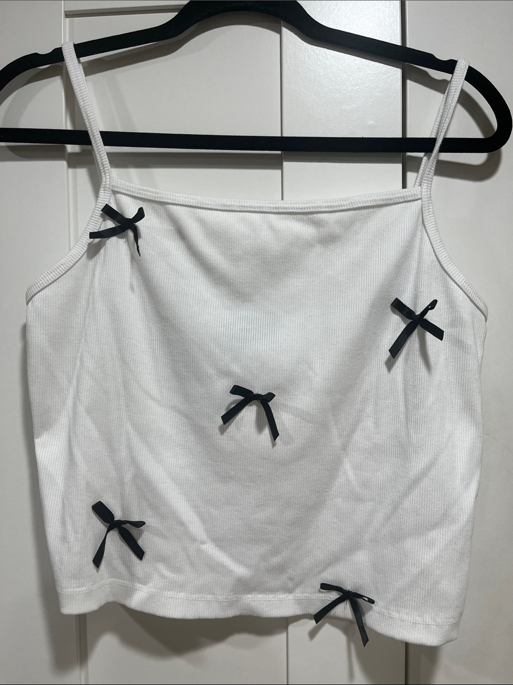 Dressed in Lala BFF Tank in White + Black Bows